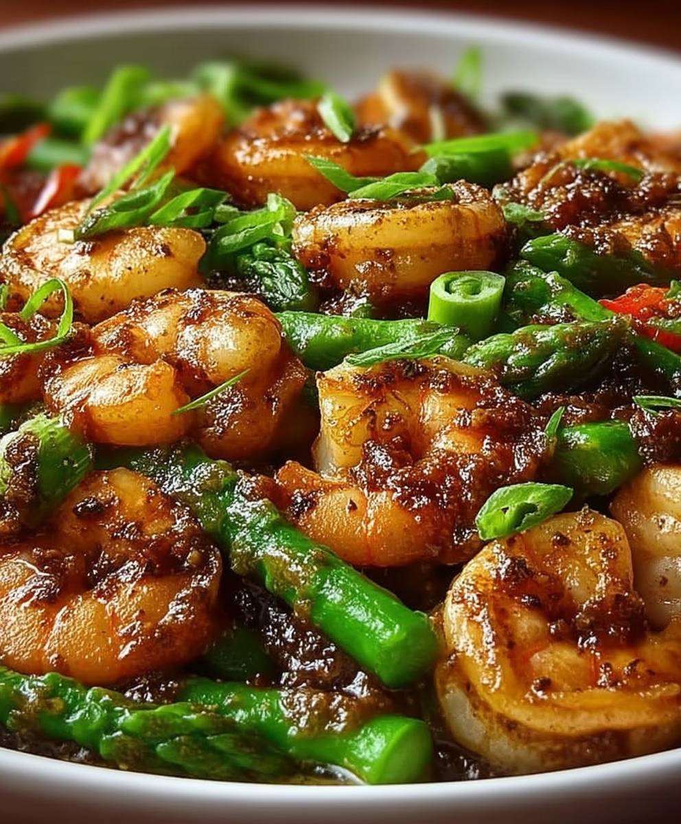 Garnelen Stir Fry Spargel