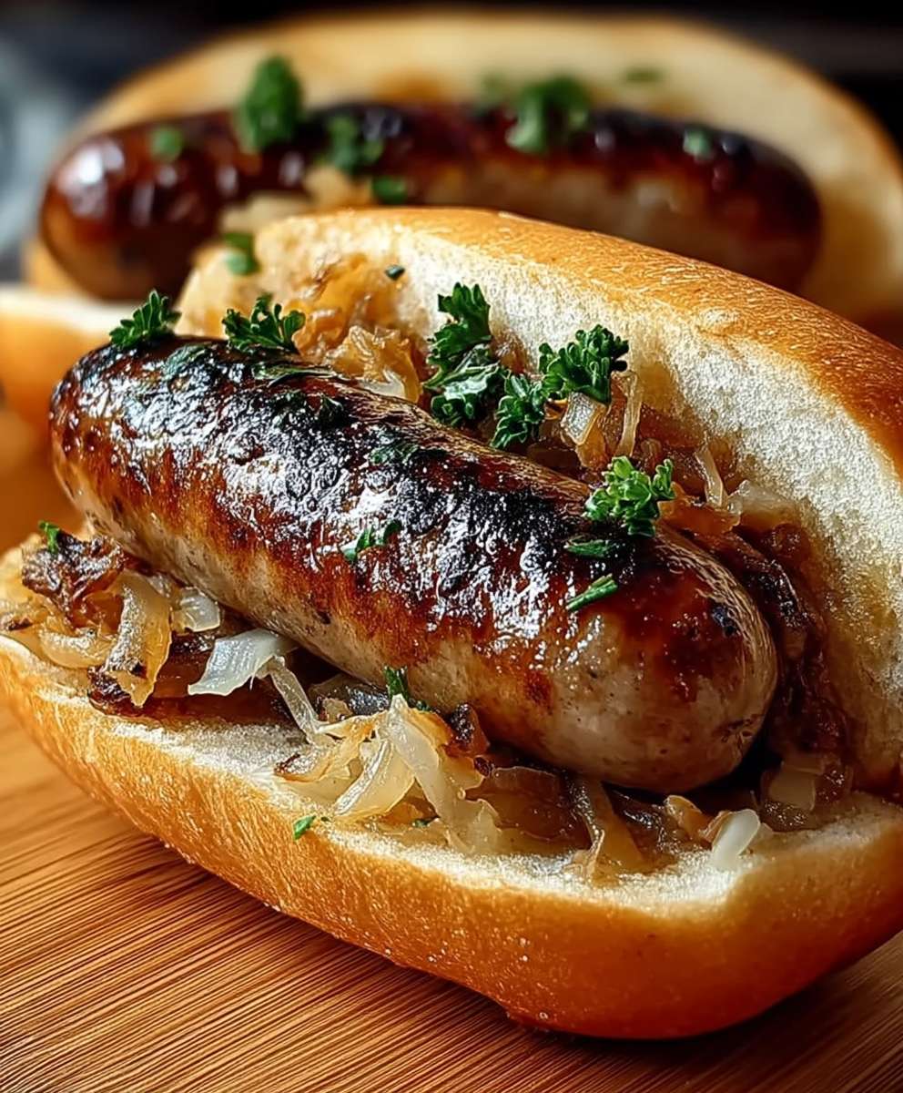 Bratwurst Sauerkraut Sandwich