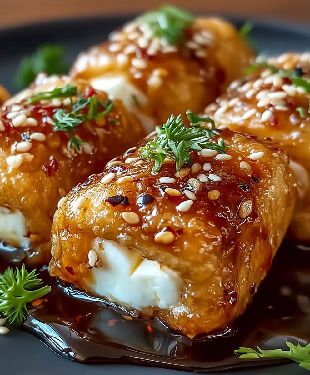 Feta Röllchen mit Chili Honig