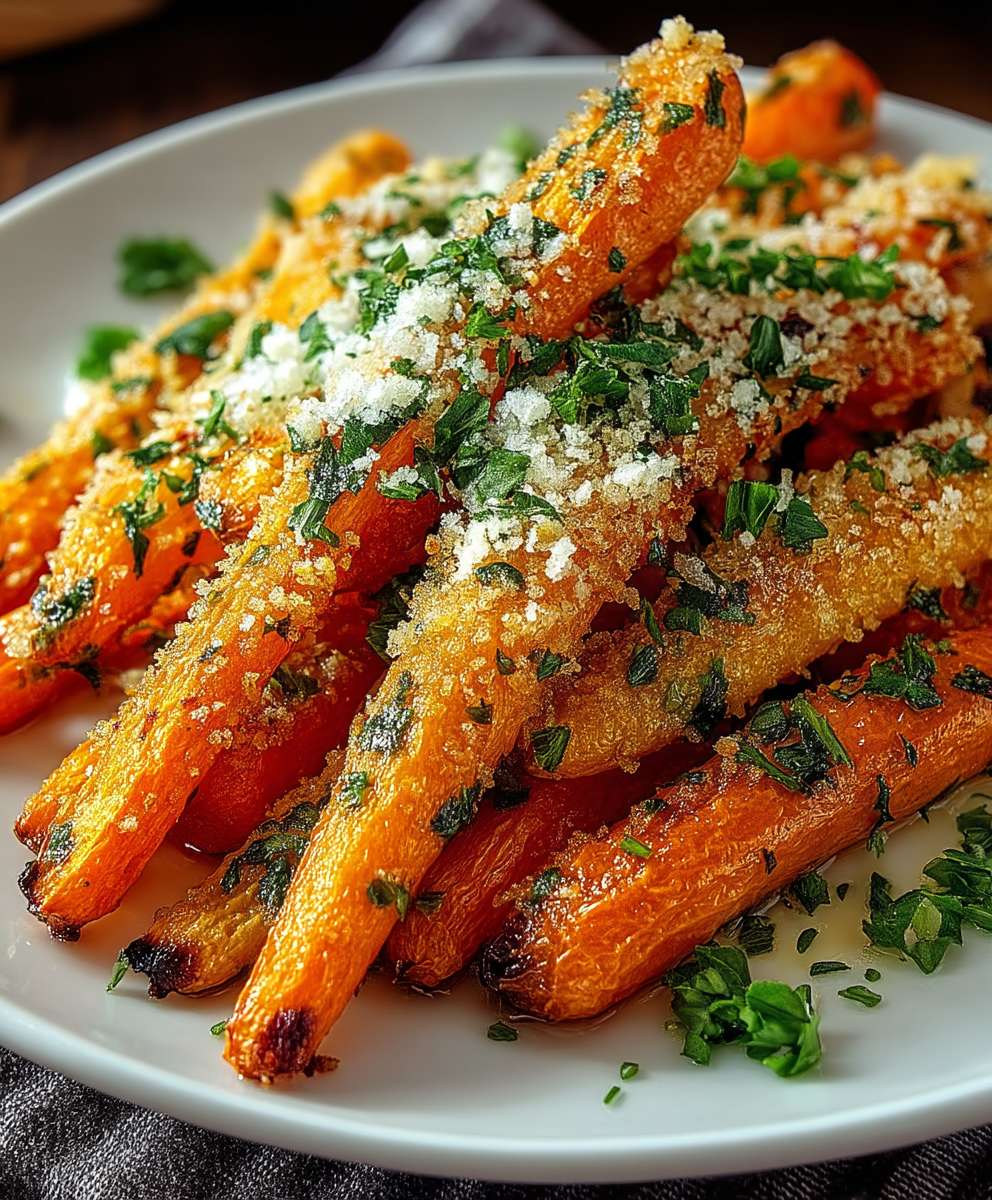 Knoblauch Parmesan Ofenkarotten