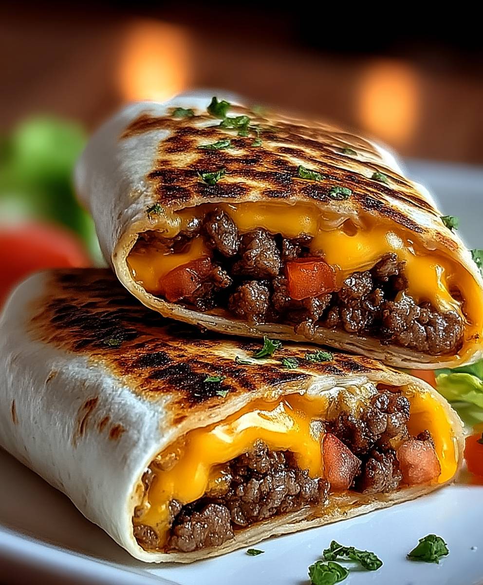 Gegrillte Cheeseburger Wraps