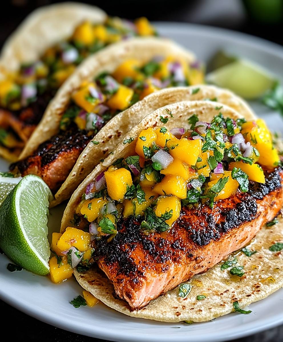 Chipotle Lachs Tacos Mango Salsa