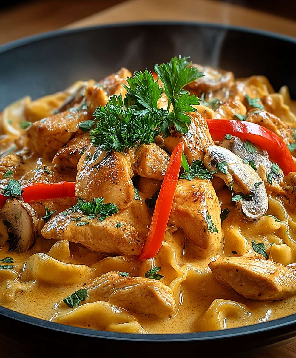 Hähnchen Stroganoff zubereiten