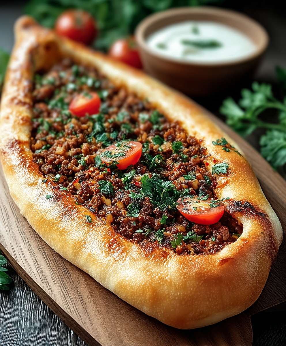 Türkische Pide Hackfleisch