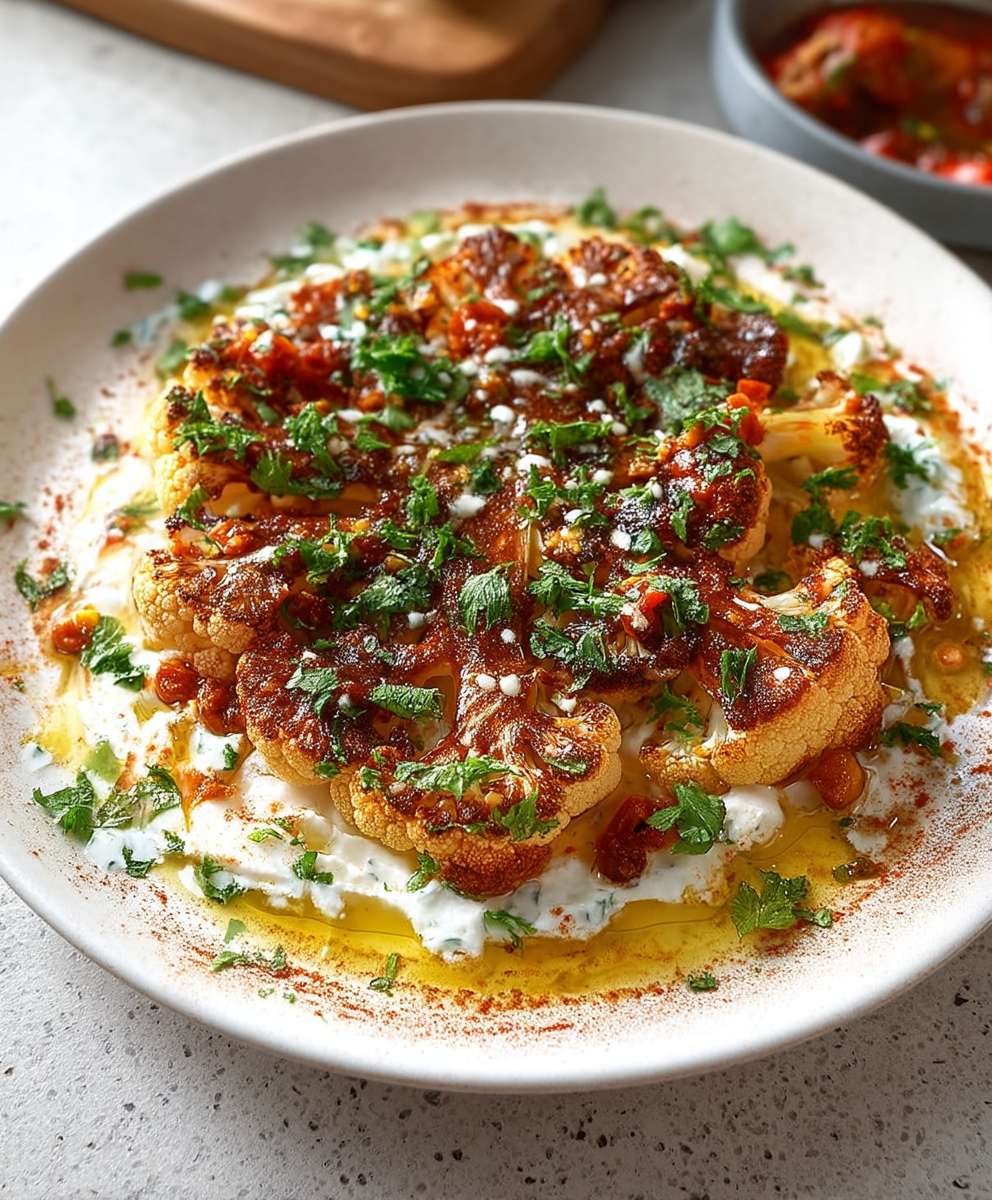 Blumenkohl Steak Minzjoghurt Masala