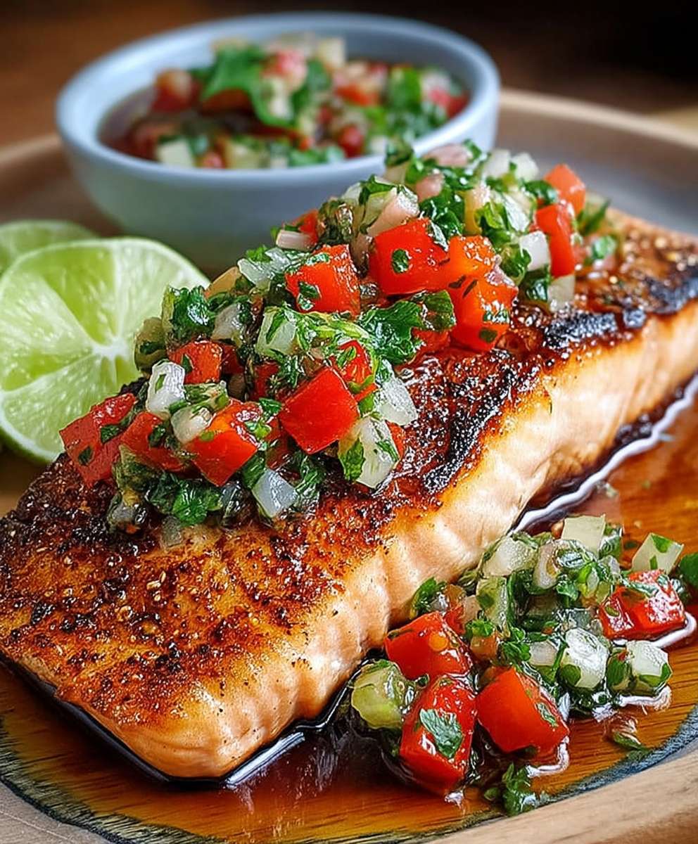 Gegrillter Lachs Salsa Criolla