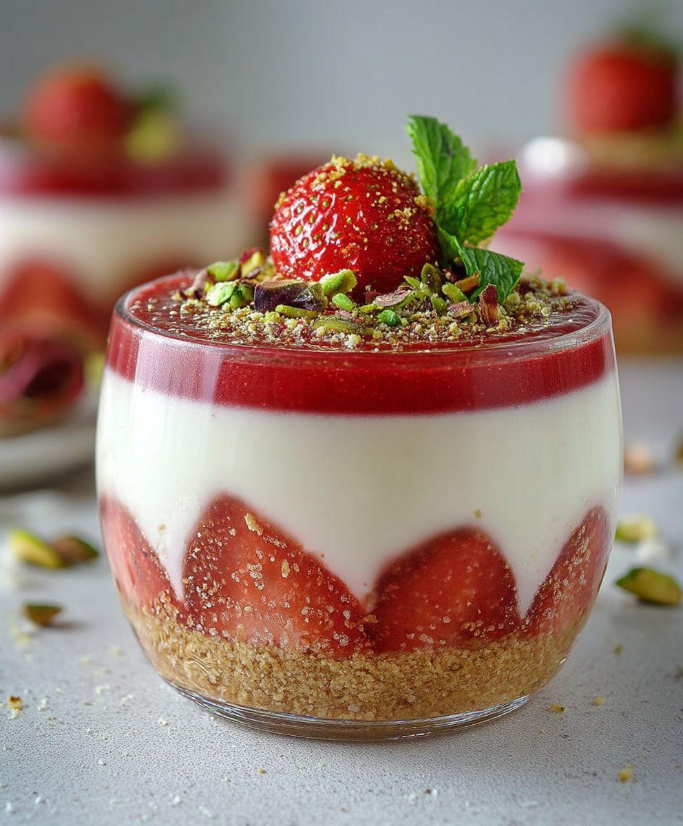 Erdbeer Dessert Glas einfach