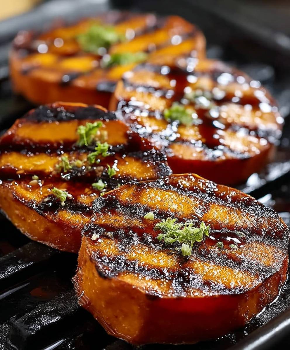 Gegrillte Süßkartoffel Scheiben