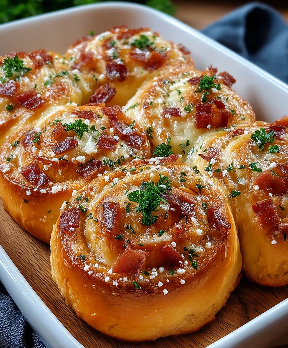 Speck Käse Brötchen Knoblauchbutter