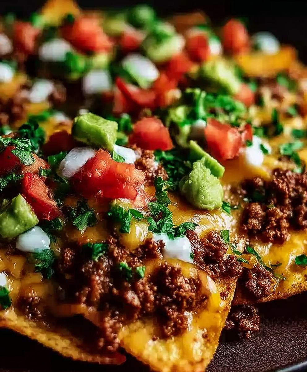 Hausgemachte Nachos mit Hackfleisch