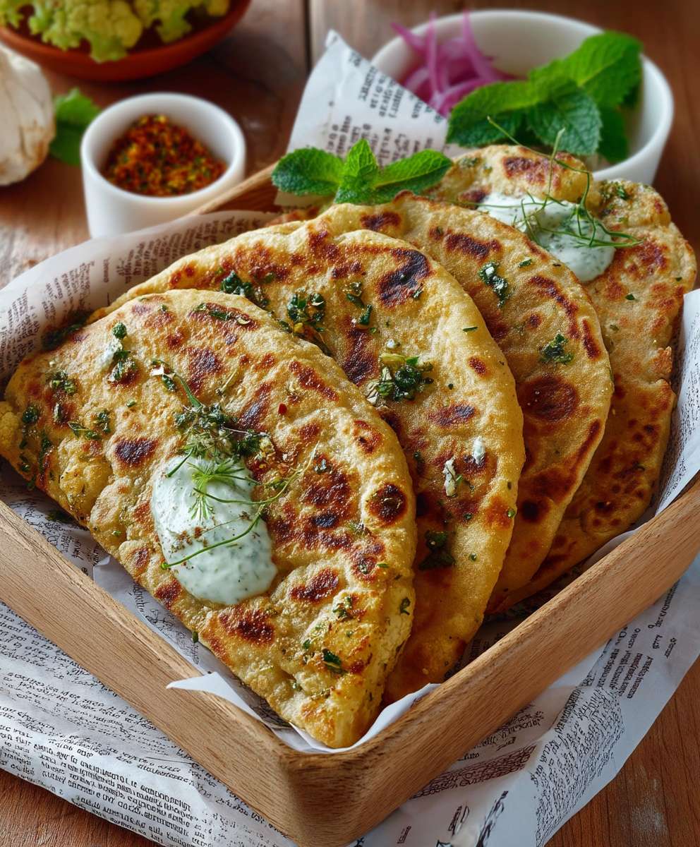 Gefülltes Pfannenbrot mit Blumenkohl