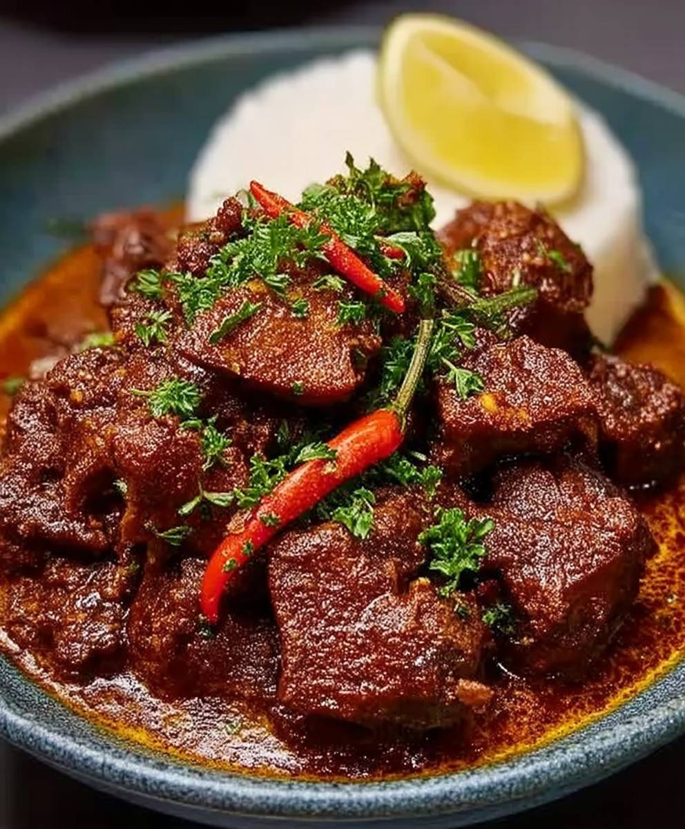 Rindfleisch Rendang zubereiten