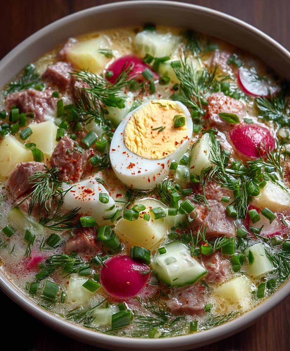 Okroschka erfrischende russische Suppe