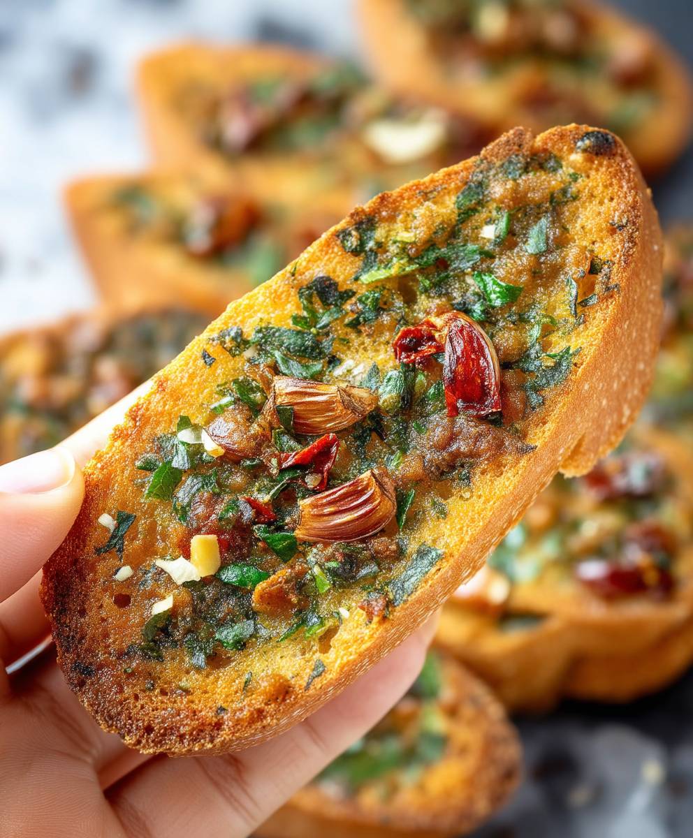 Kräuterbaguette mit Chili Knoblauch