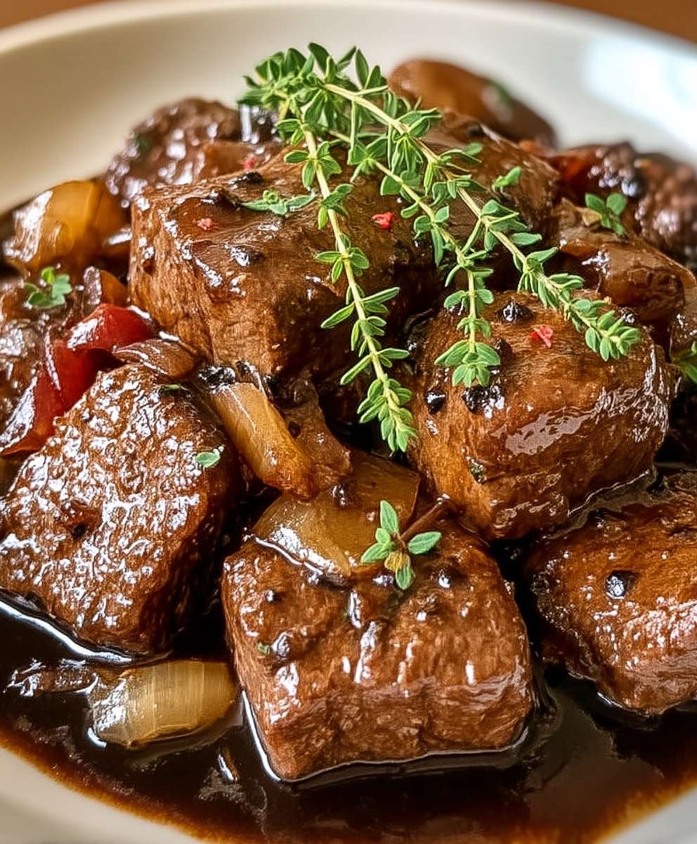 Balsamico Rindfleisch Zwiebel Sauce