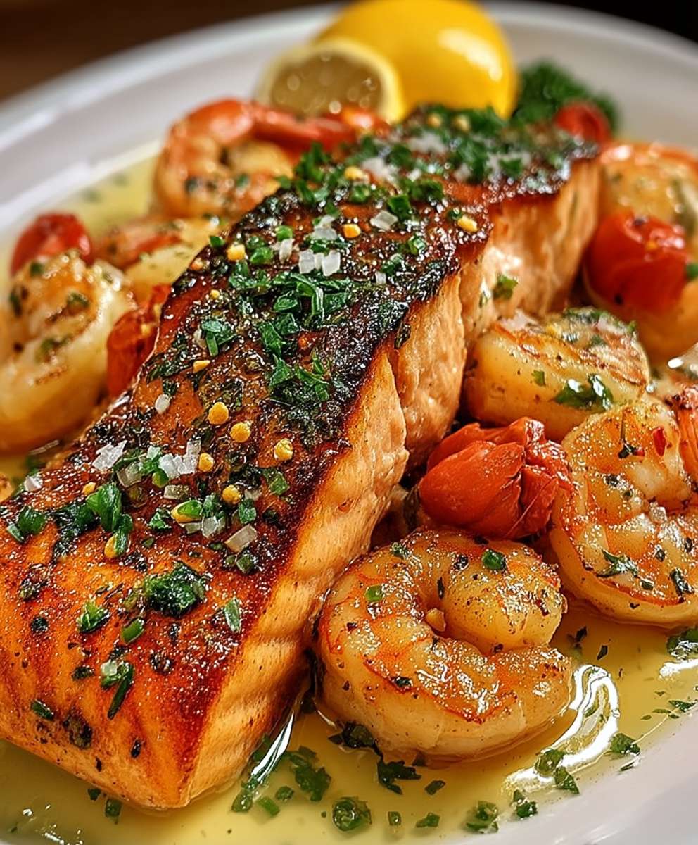 Cajun Lachs Garnelen Zitrone