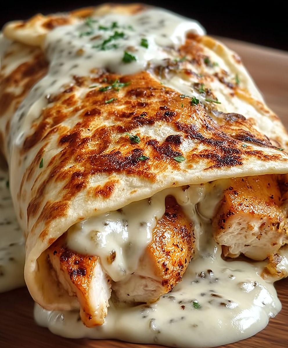 Käse Knoblauch Hähnchen Wraps