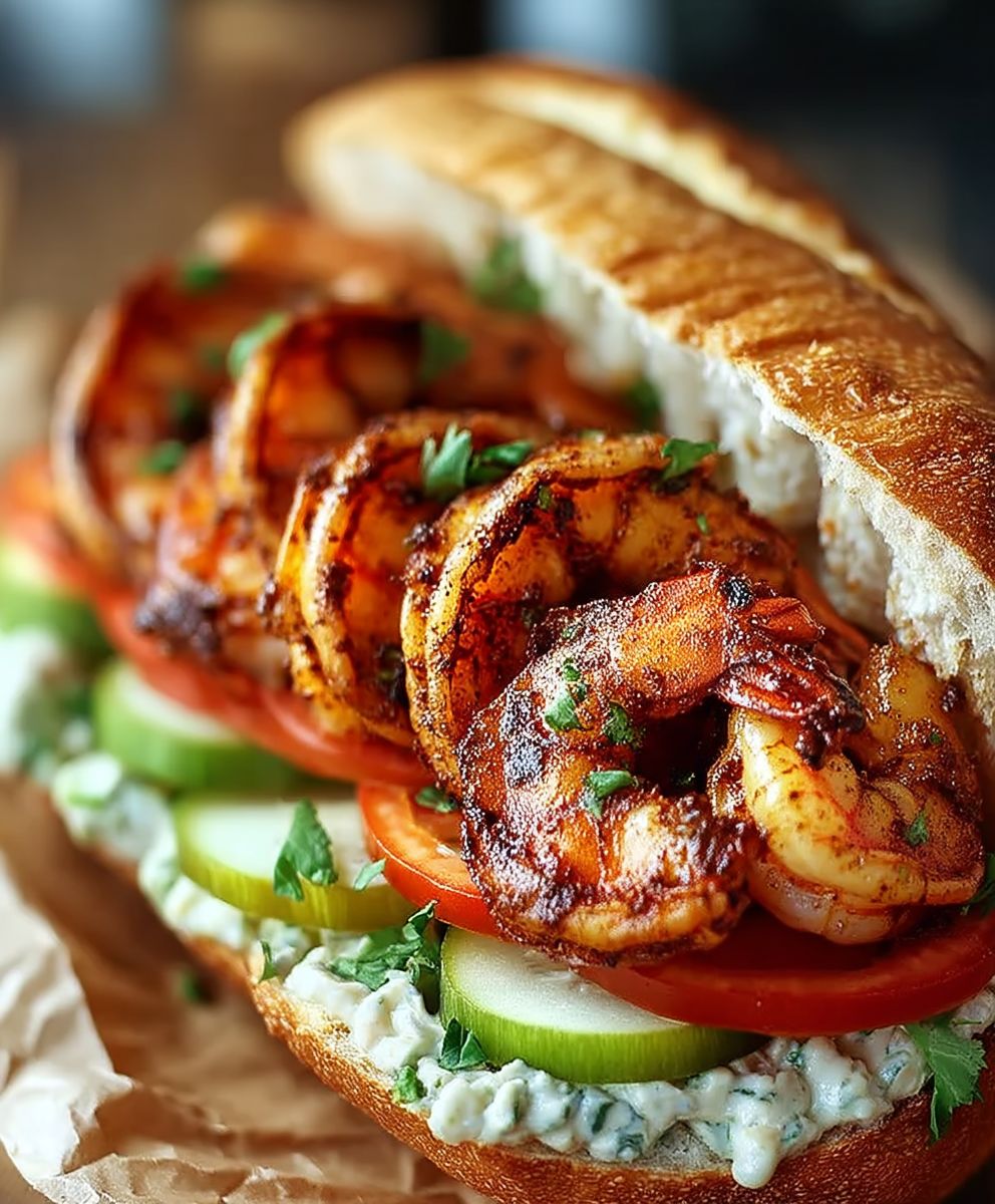 Cajun Garnelen Po Boy