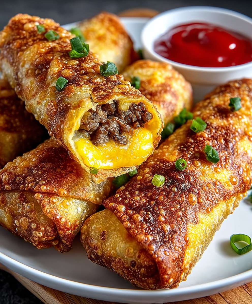 Cheeseburger Egg Rolls