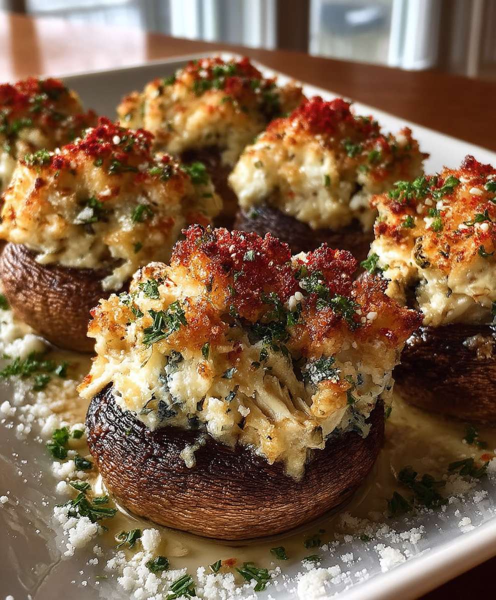 Gefüllte Champignons mit Krabben