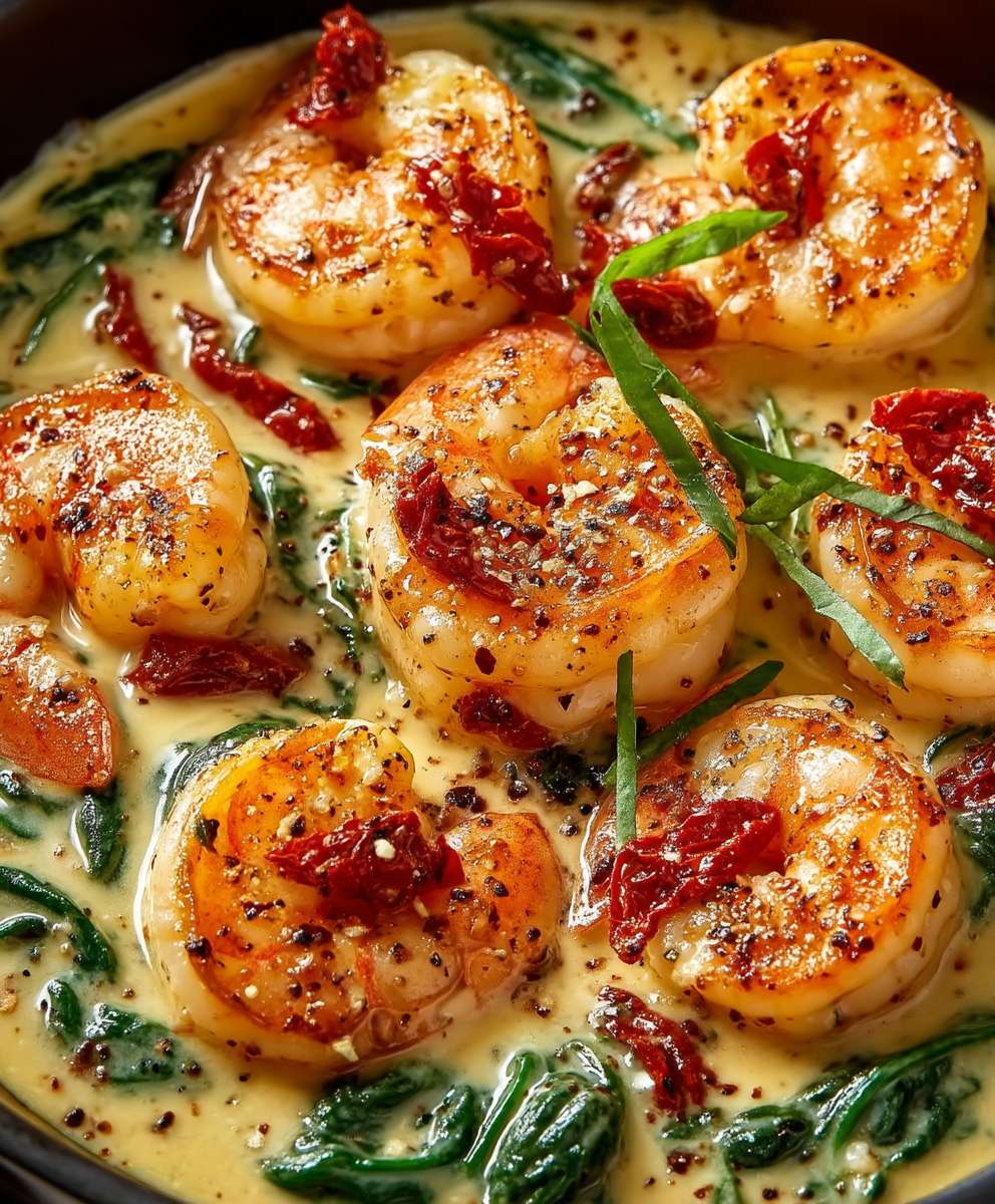 Toskanische Garnelen getrocknete Tomaten