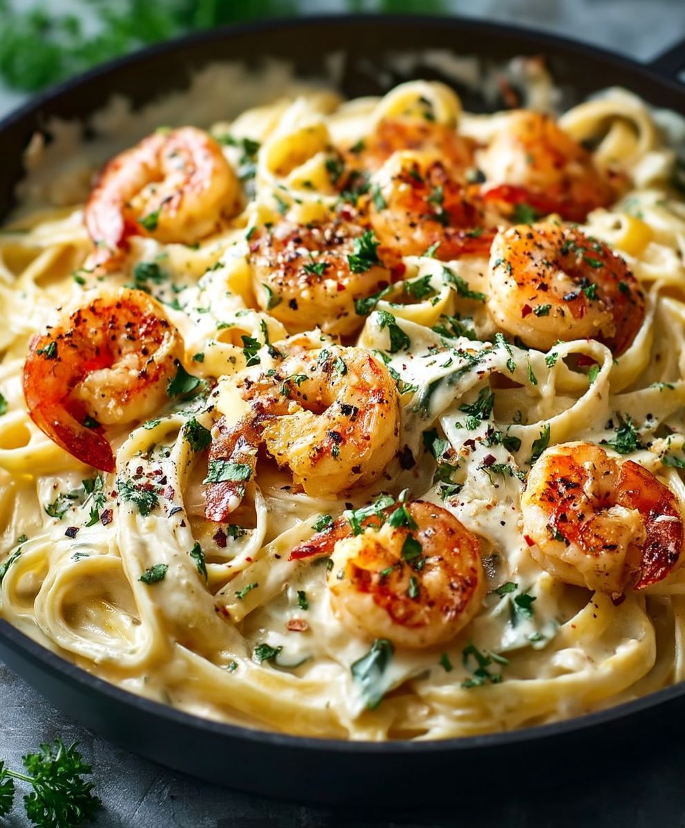 Garnelen Alfredo Pasta