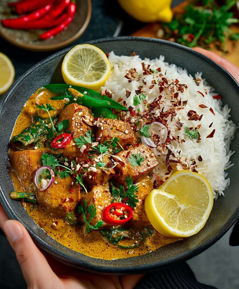 Tofu Bohnen Curry Kokos