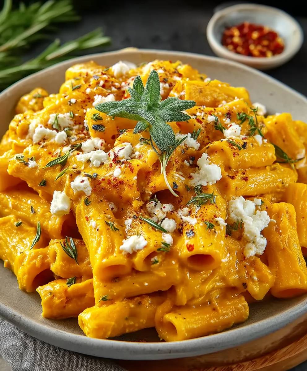 Kürbis Feta Pasta