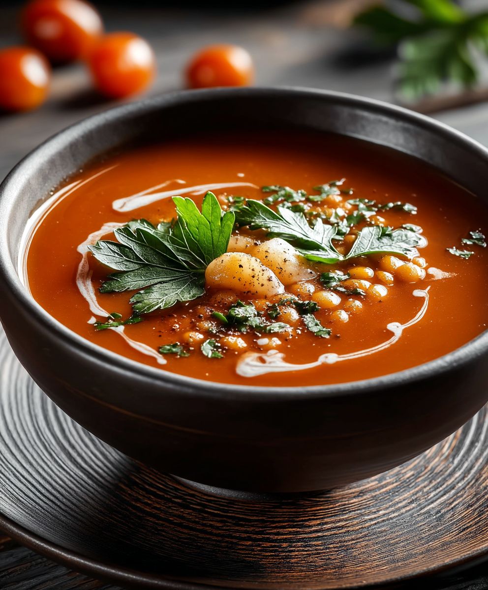 Marokkanische Tomaten Linsen Suppe