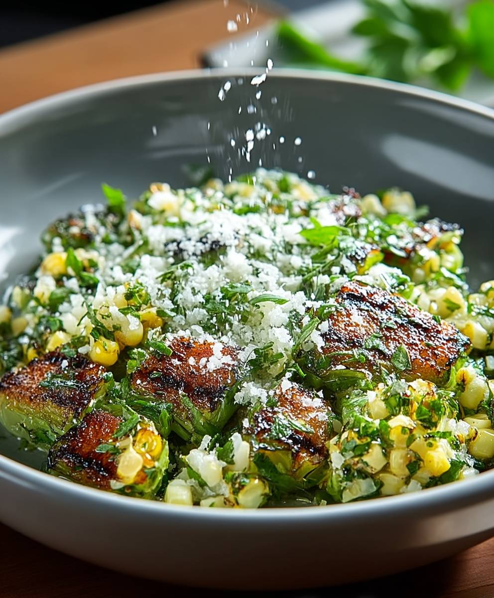 Gegrillter Feldsalat mit Parmesan