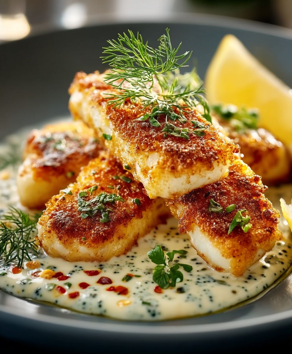 Gebackene Fischstäbchen