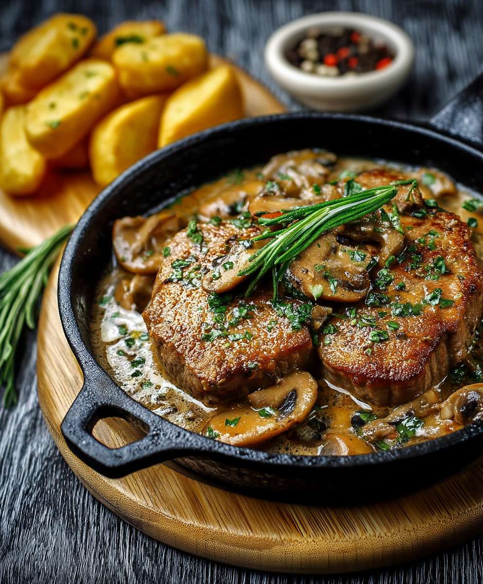 Jägerpfanne mit Schweinefilet