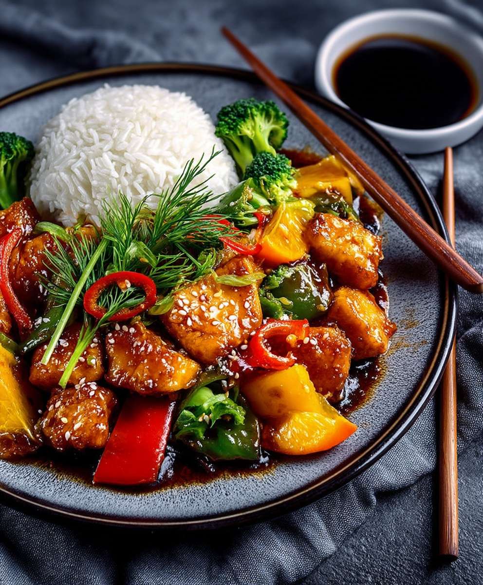 Hähnchen süß sauer chinesisch Art
