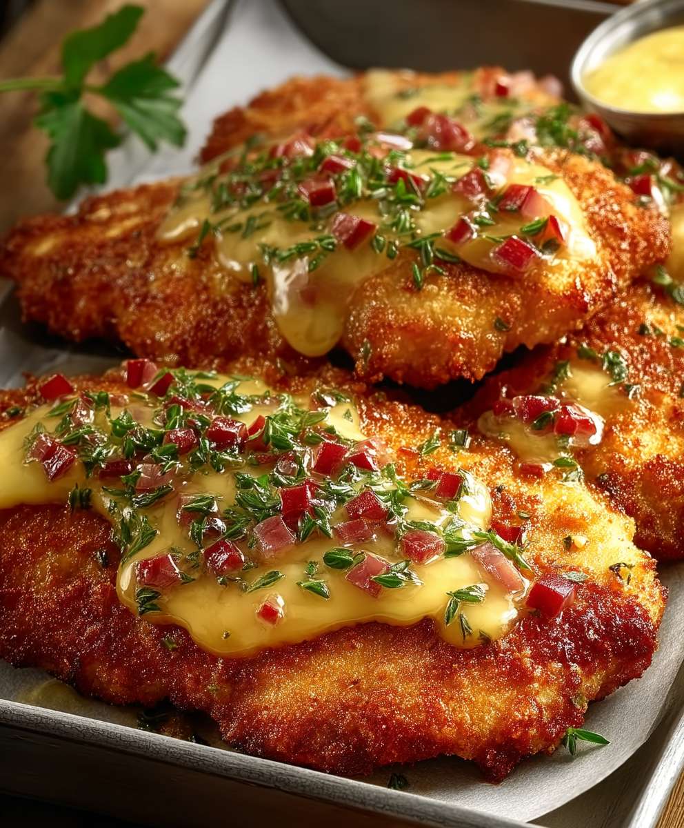 Überbackene Partyschnitzel Ofen