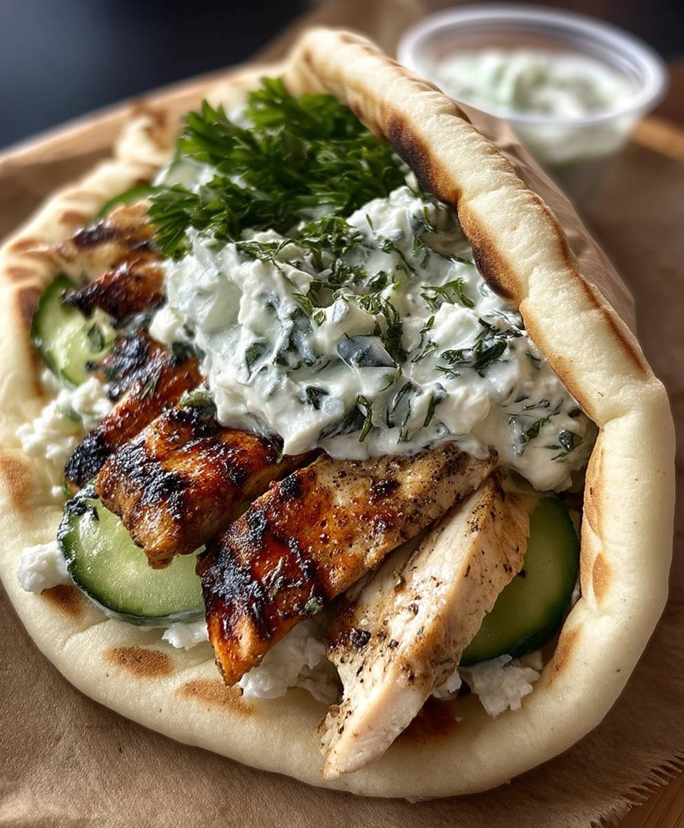 Mediterranes Hähnchen Gyros Feta