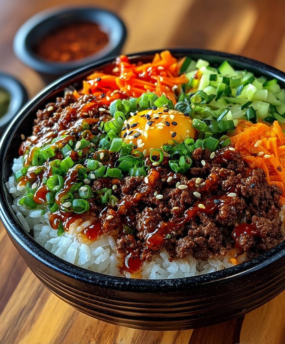 Koreanische Rinderhack Bowl