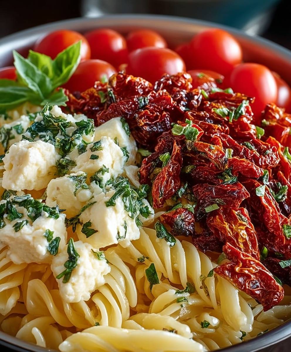 Nudelsalat sonnengetrocknete Tomaten