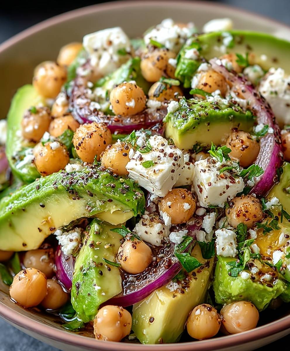 Kichererbsensalat Feta Avocado