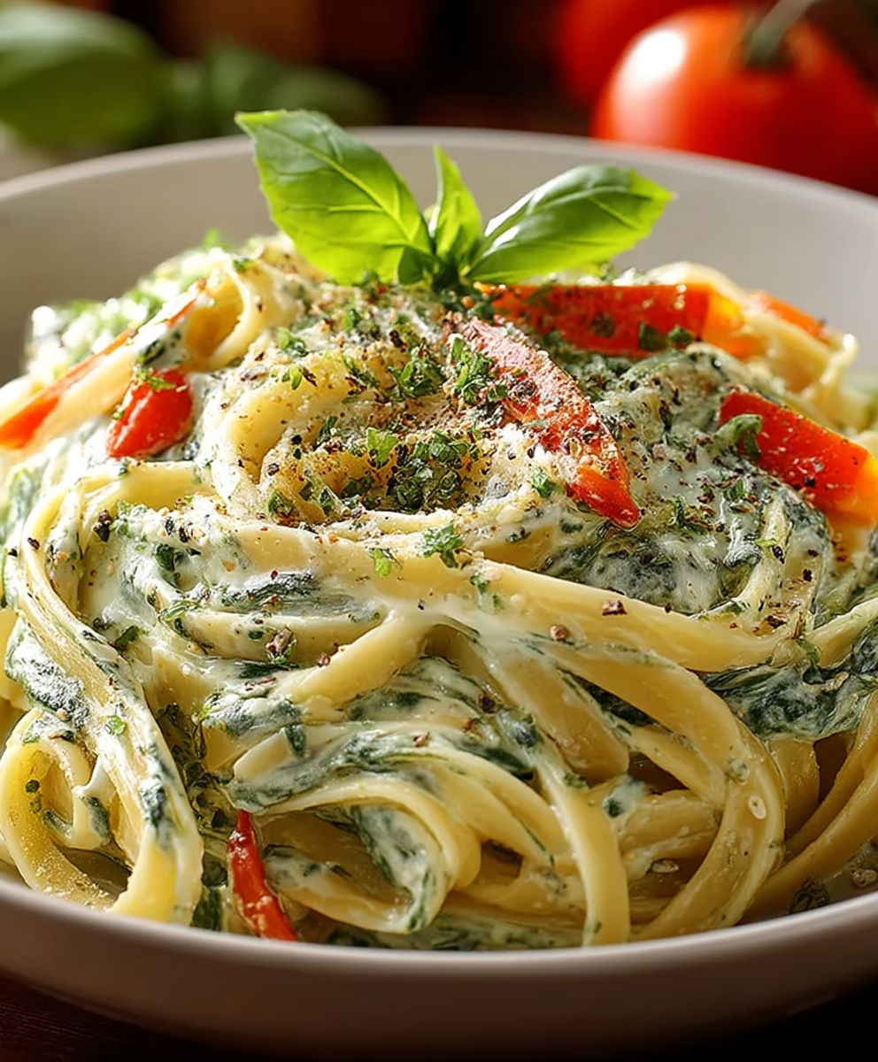 Spinat Pasta cremige Sauce