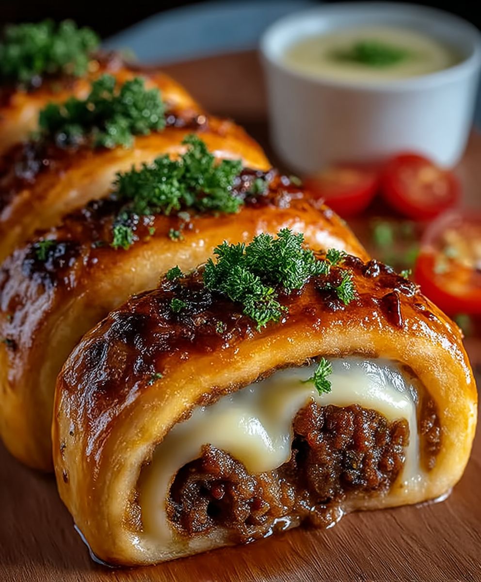 Hackfleisch Käse Rolle