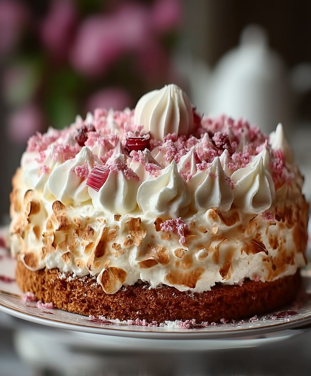 Rhabarber Baiser Kuchen