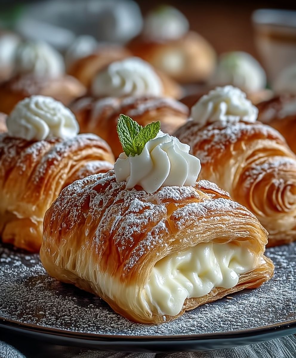 Quark Vanillepudding Blätterteig