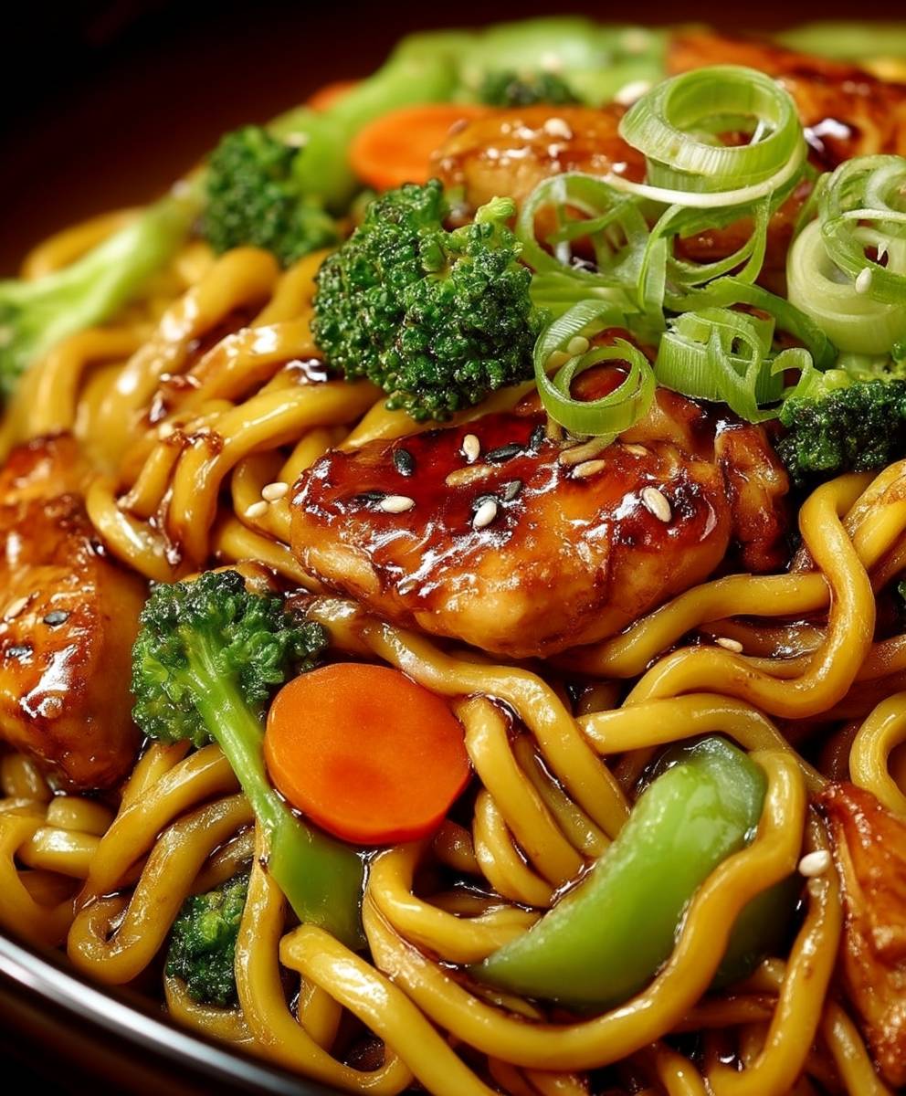 Hähnchen Teriyaki Nudeln