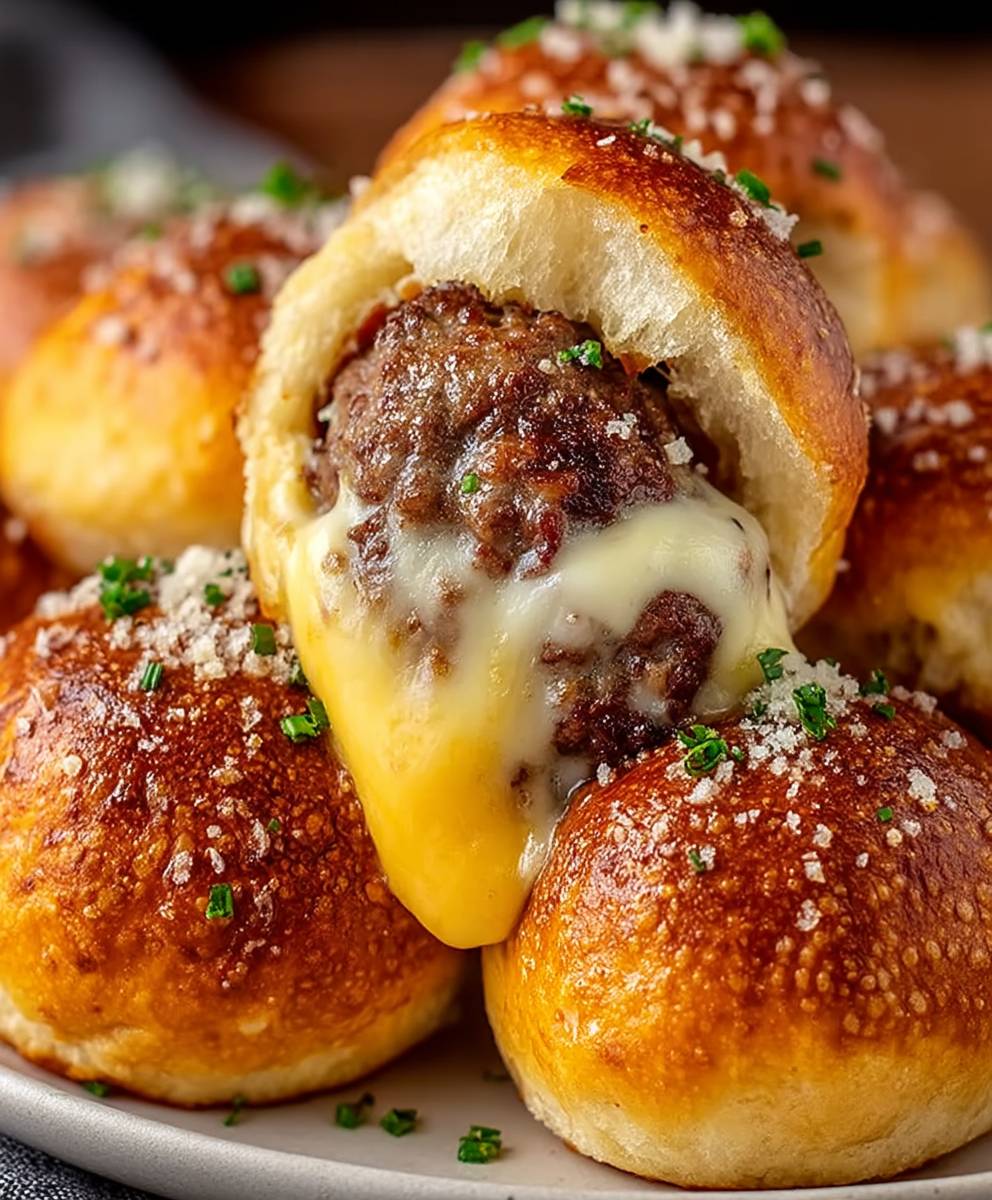 Knoblauch Parmesan Cheeseburger Bomben