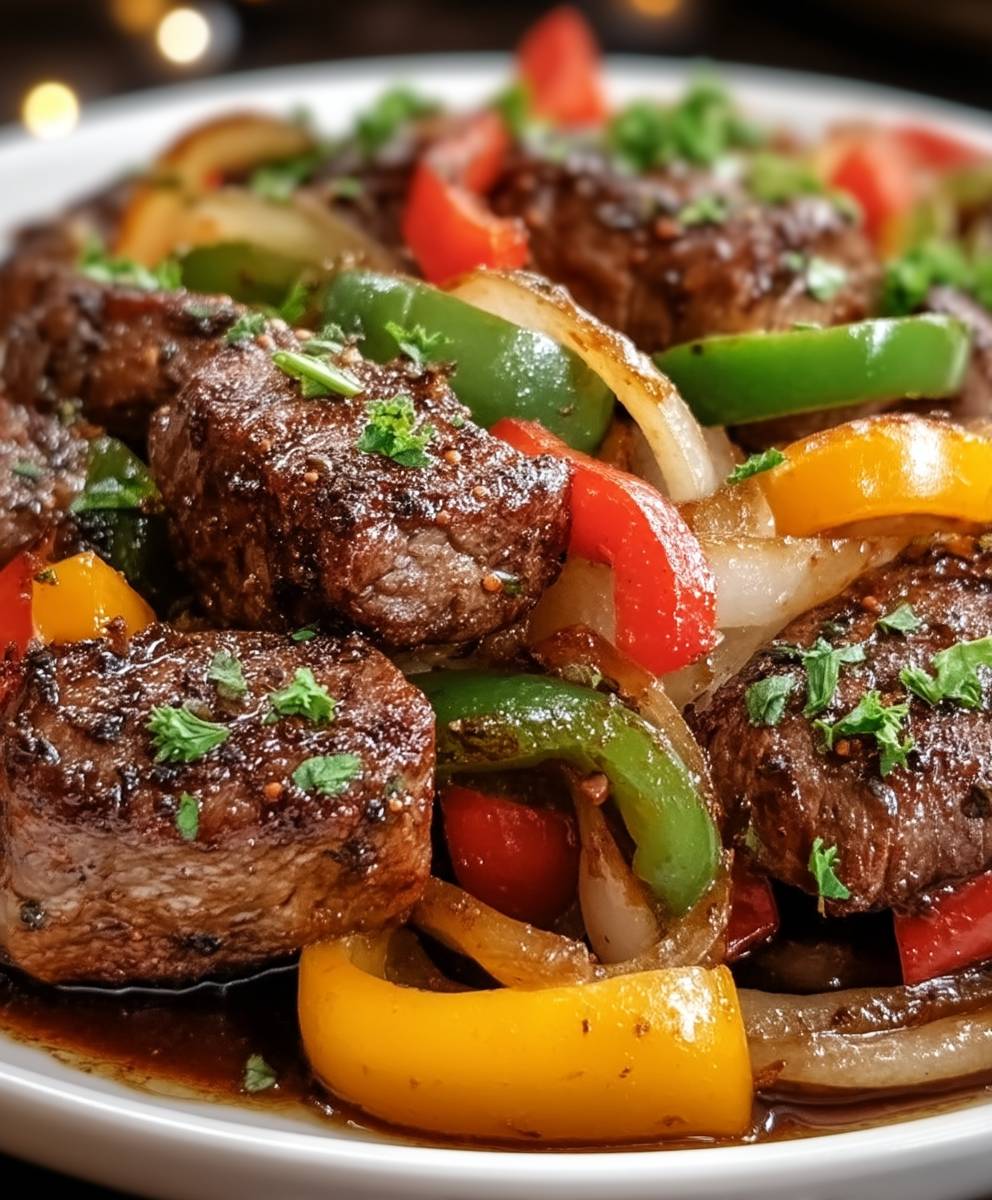 Pfeffersteak Paprika Zwiebeln