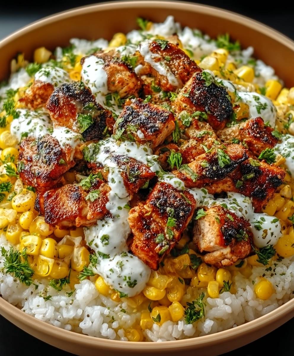 Street Corn Hähnchen Reis Bowl