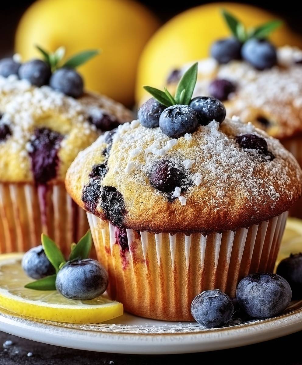 Zitronen Blaubeer Muffins backen