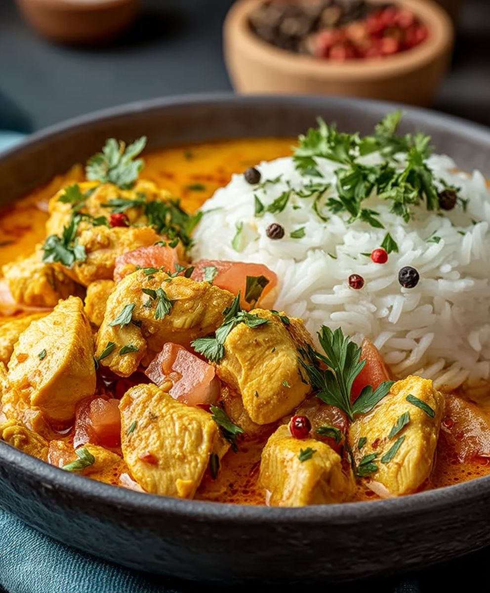 Hähnchen Curry Basmati Reis