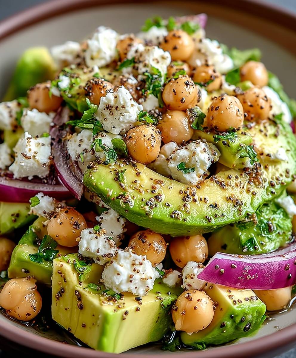 Kichererbsensalat Feta Avocado