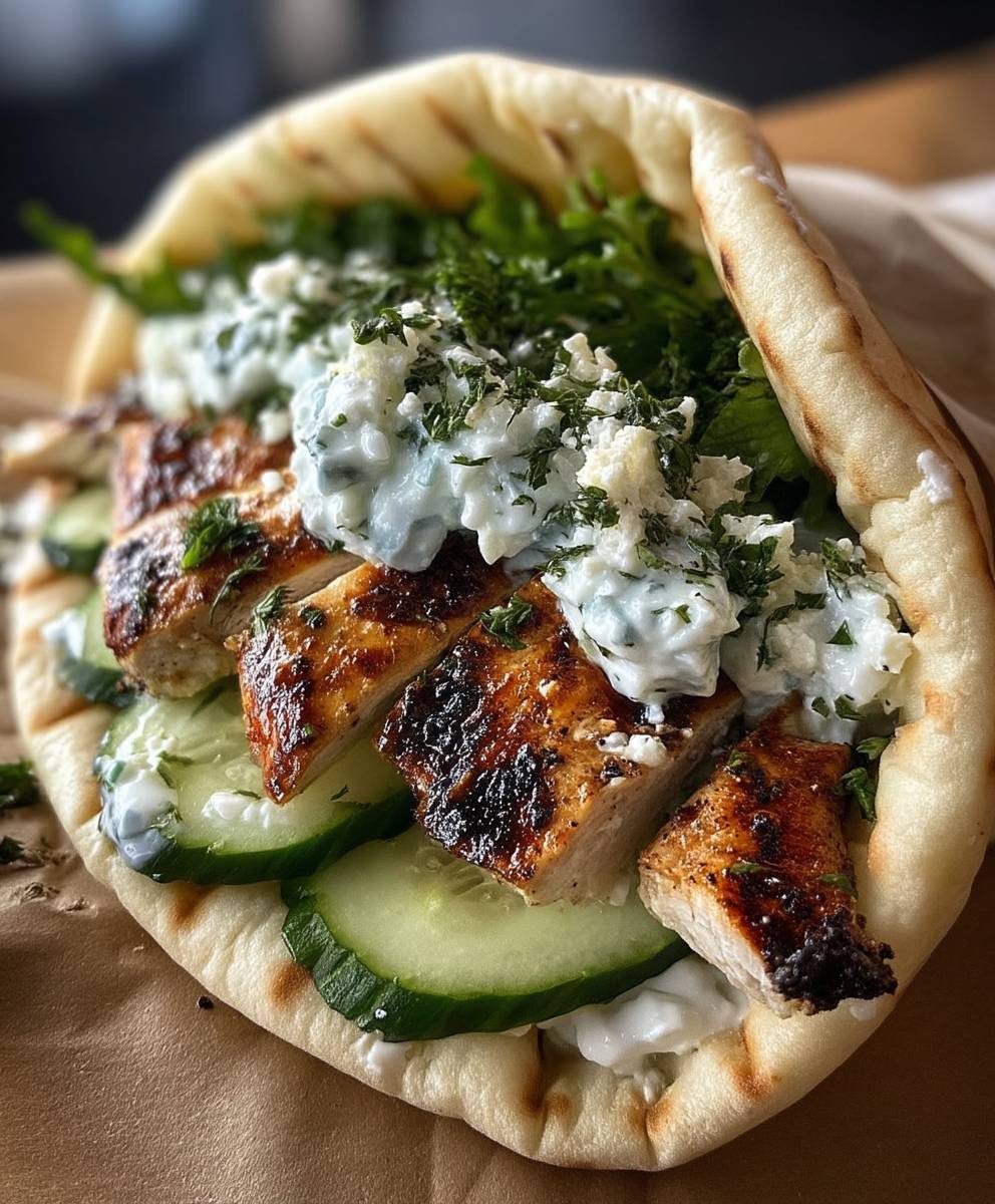 Mediterranes Hähnchen Gyros Feta